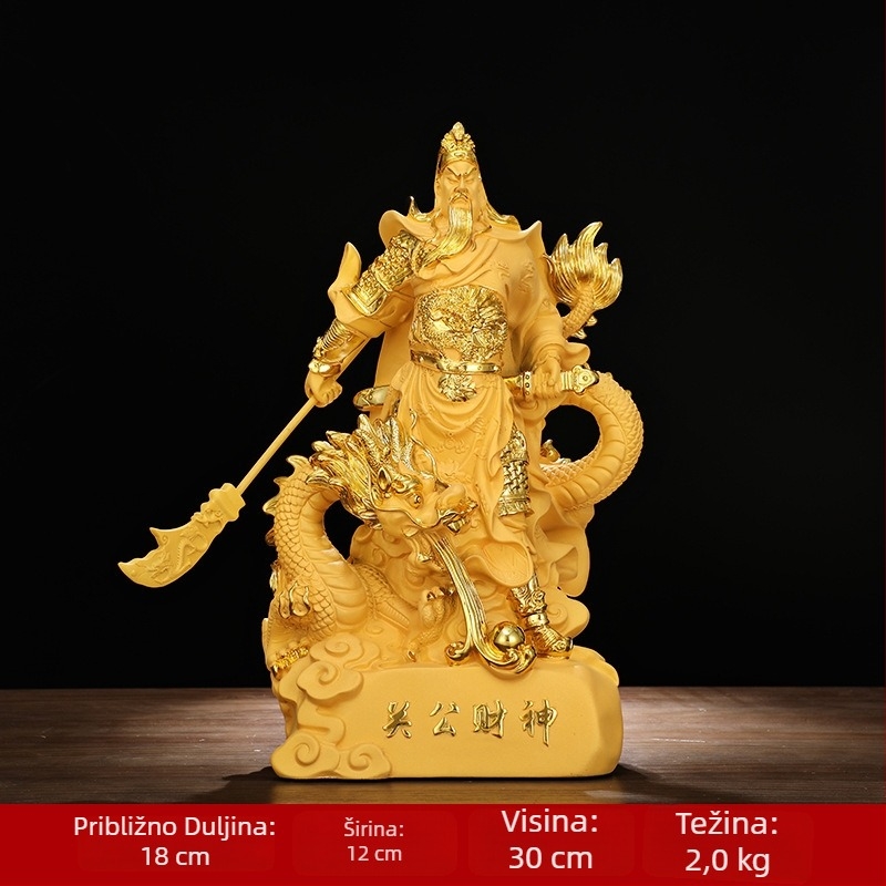 Guan Gong statue za bogatstvo i zaštitu kućnog i poslovnog prostora, Guan Yu figurica od smole, dekor u kineskom stilu, dar za useljenje ili otvaranje poslovanja