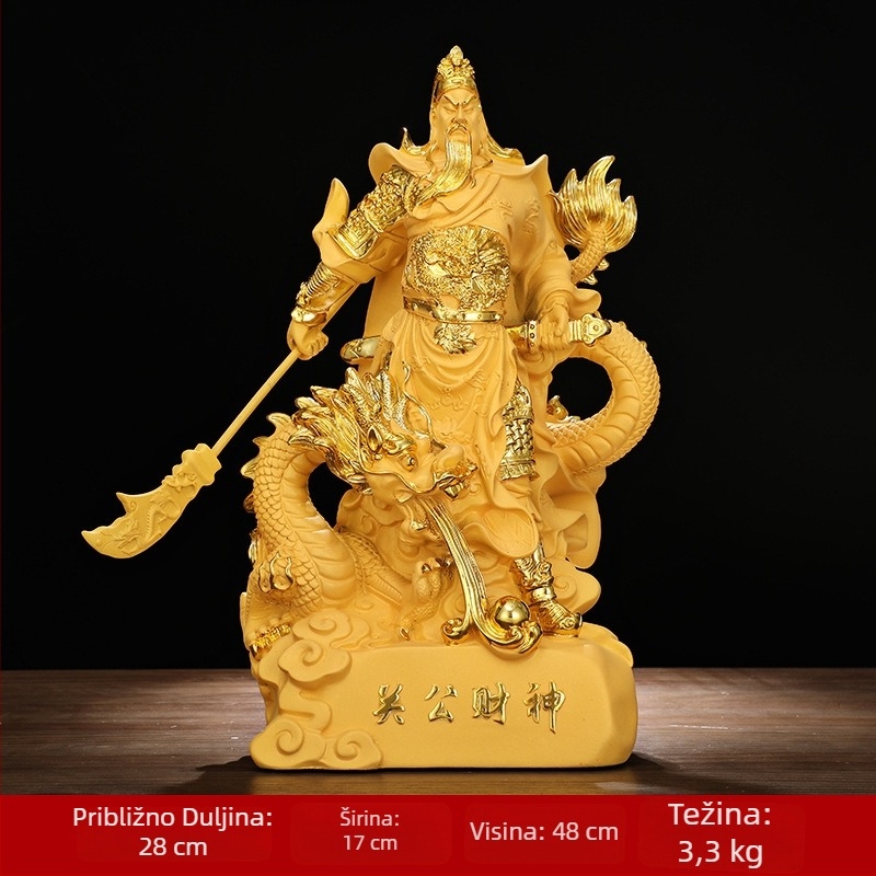 Guan Gong statue za bogatstvo i zaštitu kućnog i poslovnog prostora, Guan Yu figurica od smole, dekor u kineskom stilu, dar za useljenje ili otvaranje poslovanja