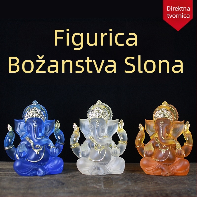 Figurica Slonovog Boga od smole – Ganésa, indijski bog sa slonovom glavom, vintage stil