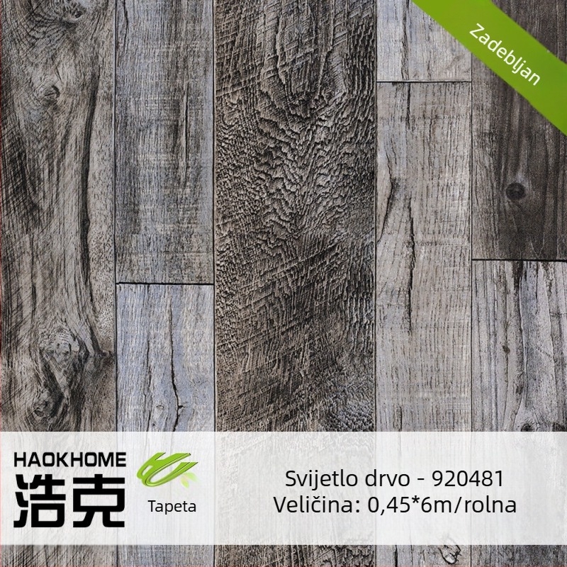 Industrijski stil – samoljepljiva vinilna zidna naljepnica s drvenom teksturom, za namještaj i pozadinu restorana