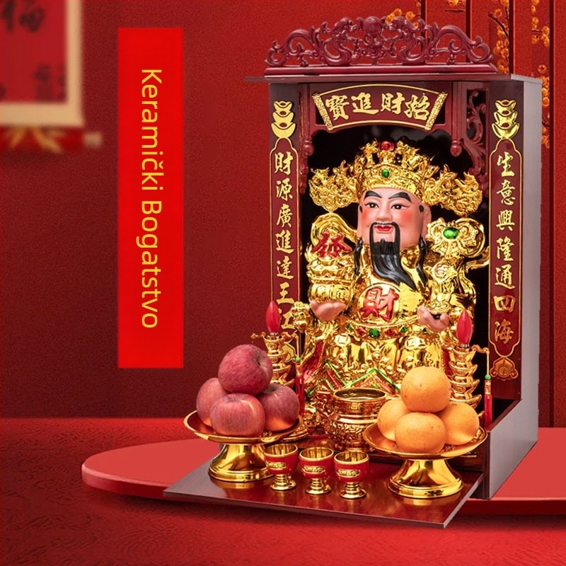 Set statue bogatstva za obožavanje — zidne ukrasne skulpture za dom ili ured