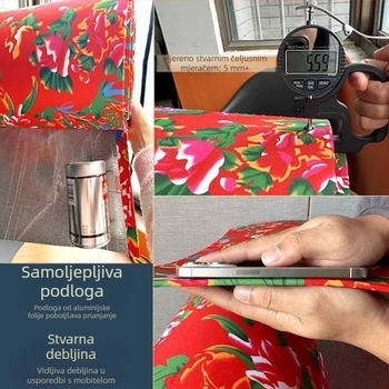 Samoljepljivi zidni ukras u sjeveroistočnom folklornom stilu s velikim cvjetnim motivom, vodootporan i otporan na masnoću, pozadina zida oko kreveta.