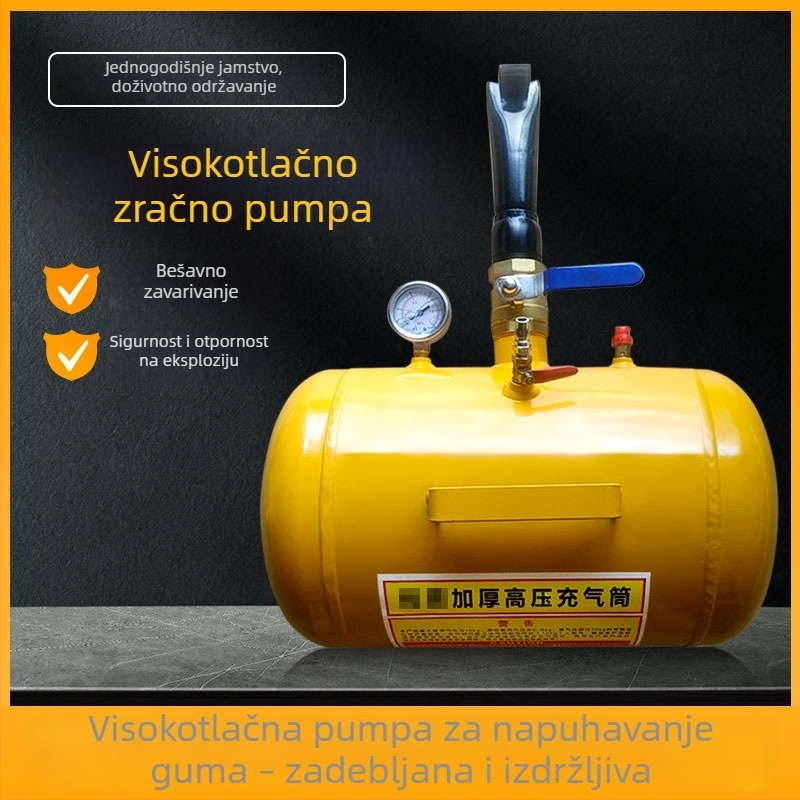 Visokotlačna pumpa za napuhavanje guma s alatom za popravak i vakuum uređajem za napuhivanje, prijenosna