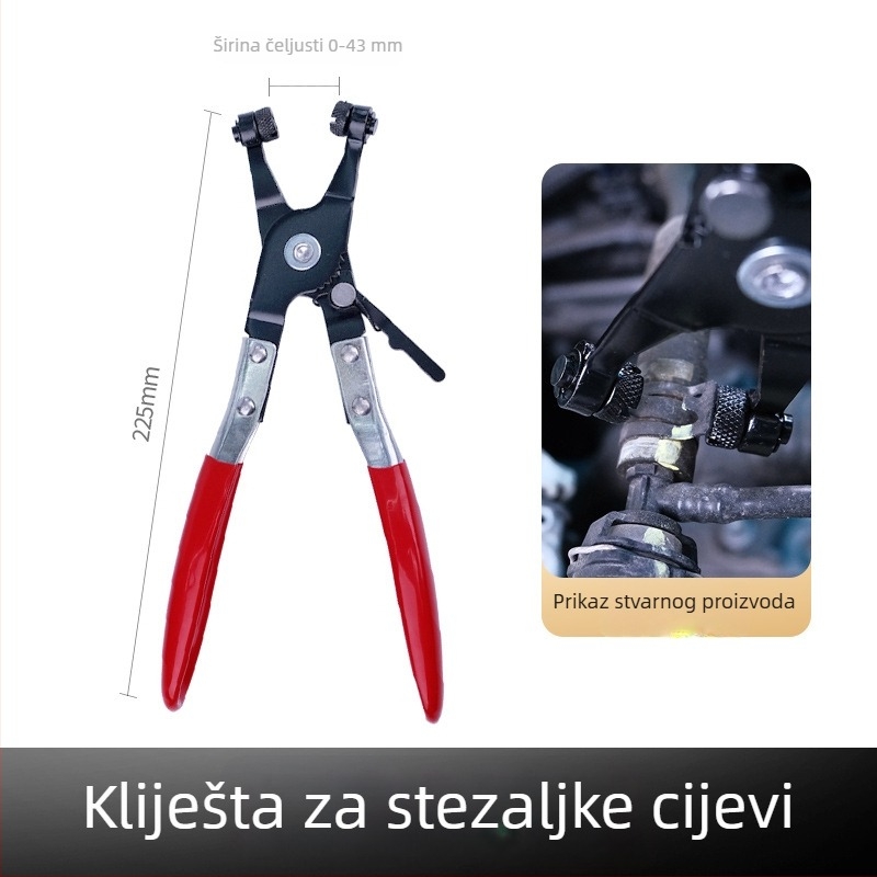 Klešta za automobilske vodovodne cijevi, klešta s ravnim vratom, sklopiva klešta za trake i žicu