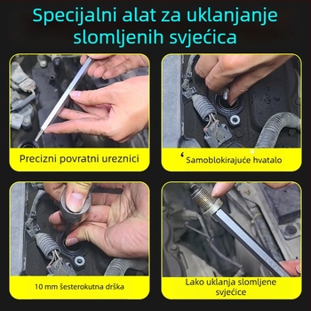 Specijalni obrnuti konus za uklanjanje slomljenih svjećica za paljenje