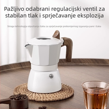 Moka lonac s dvostrukom ventilom za espresso, keramnim premazom