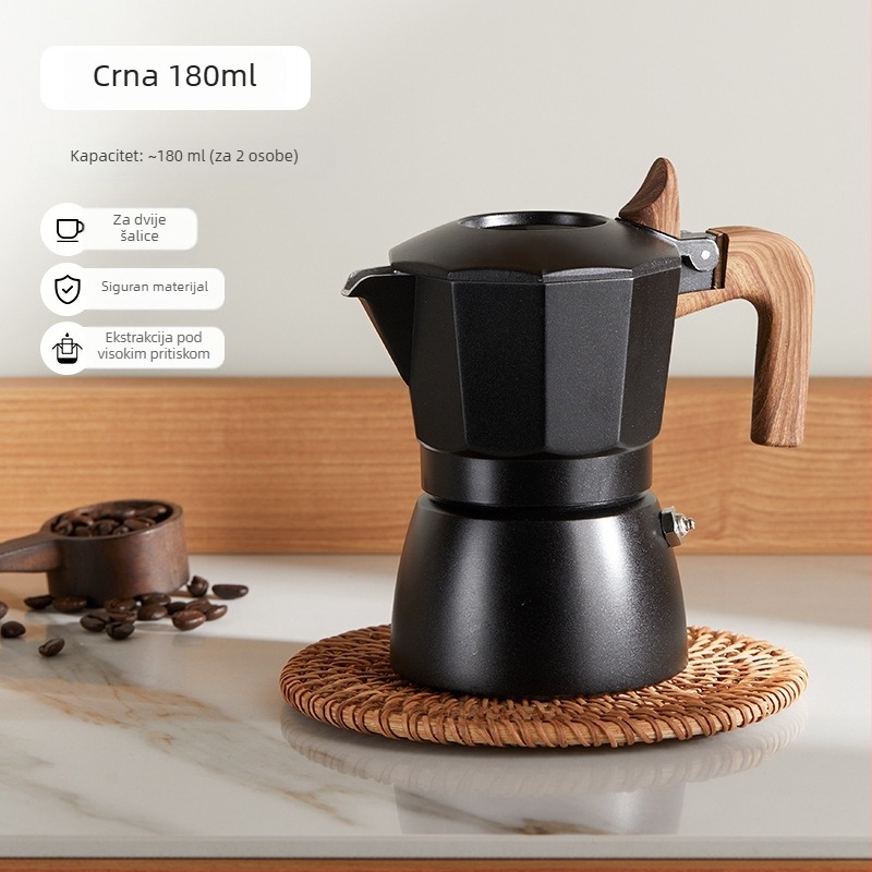 Moka lonac s dvostrukom ventilom za espresso, keramnim premazom