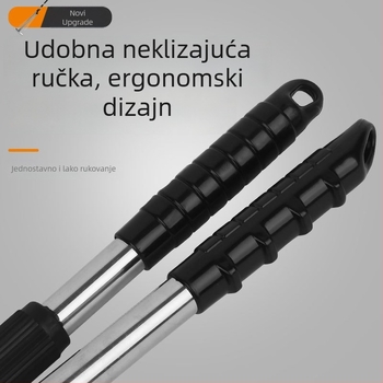Teleskopske željezne grablje – višenamjenski poljoprivredni alat za lišće i travu, produživo