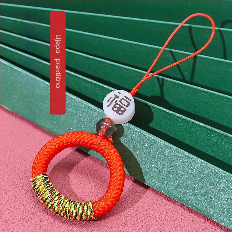 Najlonski lanyard s čvorom za sreću, kaiš za telefon, USB kabel i privjesak s kineskim čvorom i kristalnim perlama