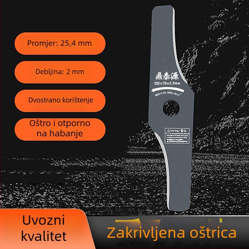 Benzinska kosilica — debeli zakrivljeni nož, manganovo čelik, otporan na kamenje