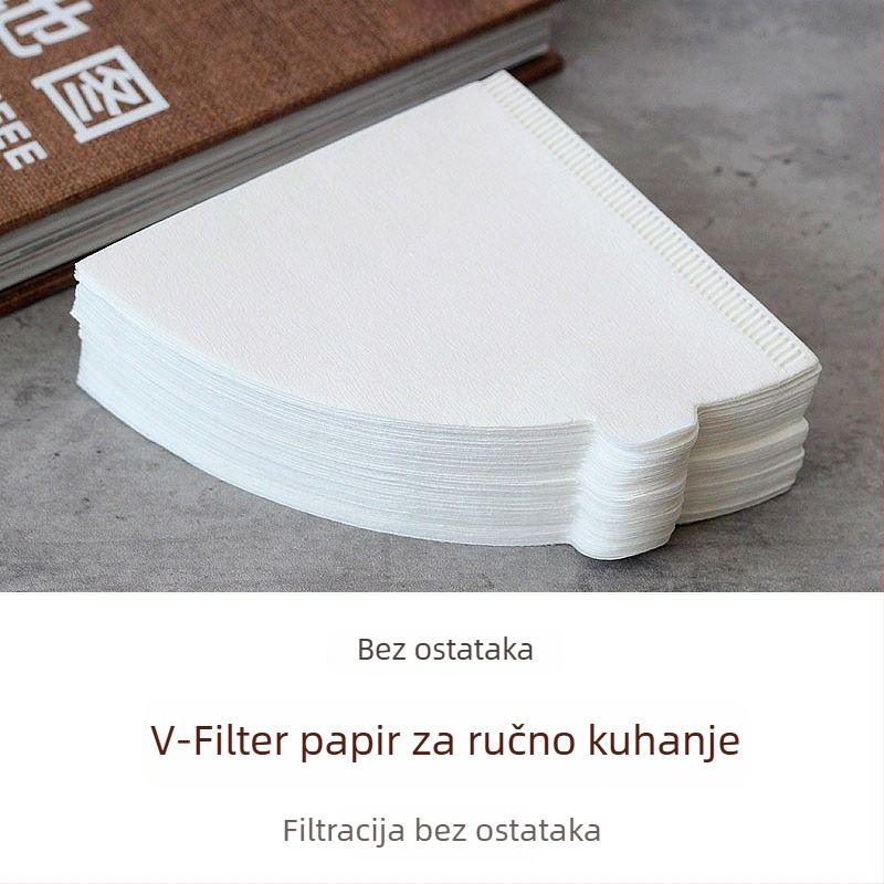 Kavni filter V60, konični papir za filtriranje, filter za kapanje kave, 100 kom, bijeli, bez mirisa, tip 02