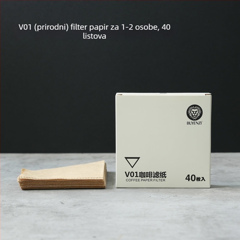 Kavni filter V60, konični papir za filtriranje, filter za kapanje kave, 100 kom, bijeli, bez mirisa, tip 02