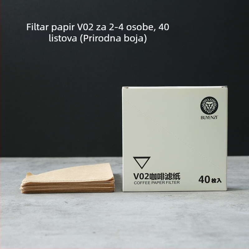 Kavni filter V60, konični papir za filtriranje, filter za kapanje kave, 100 kom, bijeli, bez mirisa, tip 02