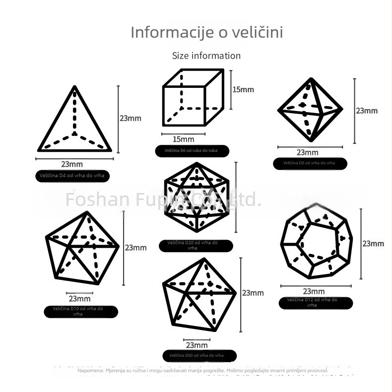 Šarene zlatno-kamenaste kocke s ugraviranim brojevima za Dungeons & Dragons, set od 7 komada, Z02
