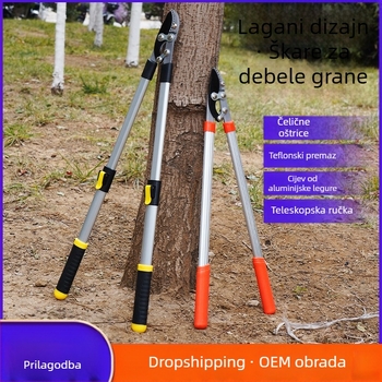 Teleskopske škare za debele grane, dugačka ručka, lakše podrezivanje grana u vrtu, voćnim stablima i travnjaku