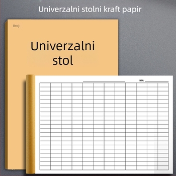 Bilježnica s praznim obrascima na kraft papiru, debela verzija, za računovodstvo