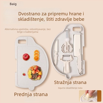 Baig set noževa za dječje hranjenje – 2 u 1 dječji kuhinjski nož i daska za rezanje, kućna kuhinja