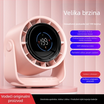 Novi ventilator za cirkulaciju zraka s USB napajanjem, tih kompaktni stolni ventilator za ured i studentski dom, prenosiv