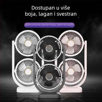 Novi stolni ventilator s dvije lopatice, USB, prenosiv, dvostruki protok zraka za ured i studentski dom
