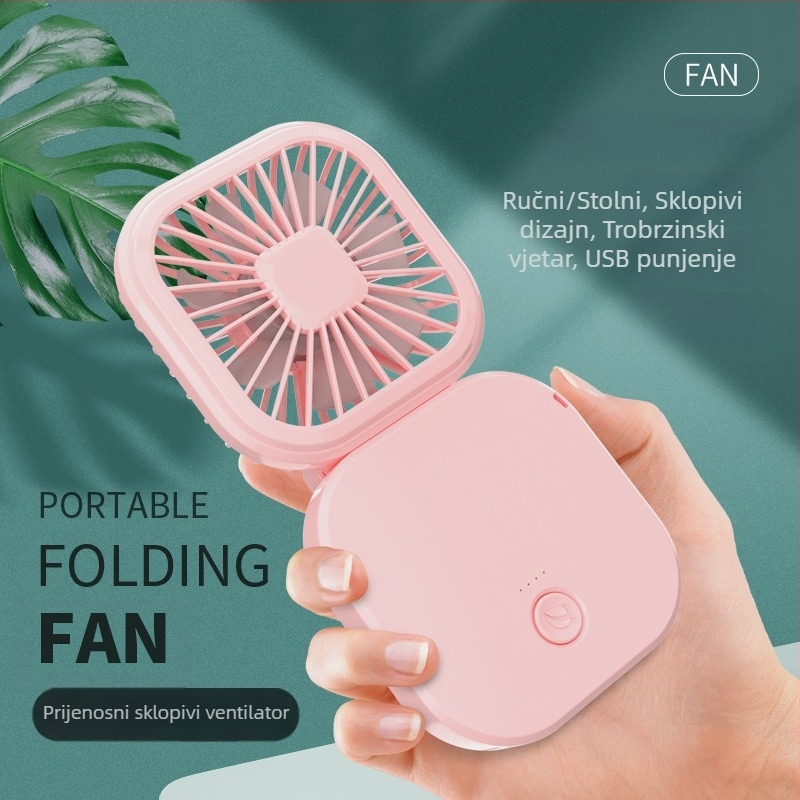 Sklopivi prijenosni mini USB ventilator, ručni i stolni ventilator s ugrađenom baterijom