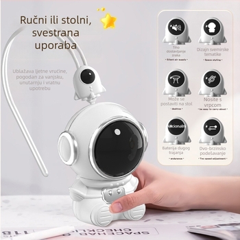 Maokai ventilator za vrat bez lopatica, mini USB punjiva, prenosni s narukvicom, svemirski dizajn, odličan dar studentima i djeci