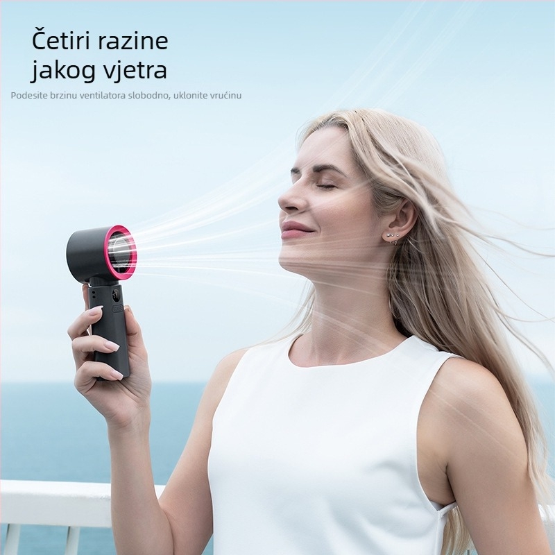 USB mini stolni ventilator, prenosni ručni ventilator, punjiva baterija, hlađenje ledom, 4 brzine, tiho rada