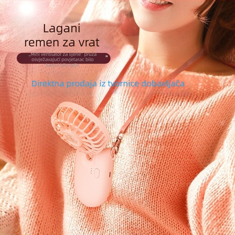 F3 Mini prijenosni ventilator za vrat, sklopiv, USB punjiv, za studente