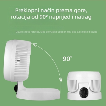 Sklopivi stolni ventilator, energetski uštedljiv i tih, za studentske domove, s 3 brzine i oscilacijom