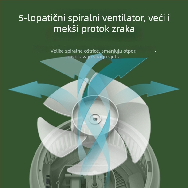 Sklopivi stolni ventilator, energetski uštedljiv i tih, za studentske domove, s 3 brzine i oscilacijom