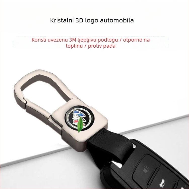 Kljucni lanac za automobil za muškarce, koža od bivola, kaiš-stil, kreativan i praktičan minimalistički dizajn, univerzalni logotip automobila, dar za ključeve