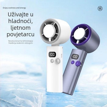 Prijenosni ručni ventilator s USB punjenjem, turbina visokih brzina, 100 brzina, hlađenje zraka