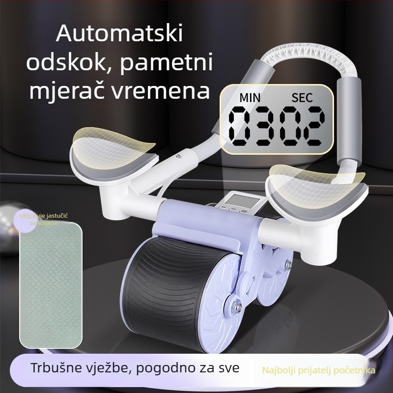 Kotač za trbuh s automatskim vraćanjem, vježbe za trbuh, podrška za lakat, kućna upotreba, tajmer