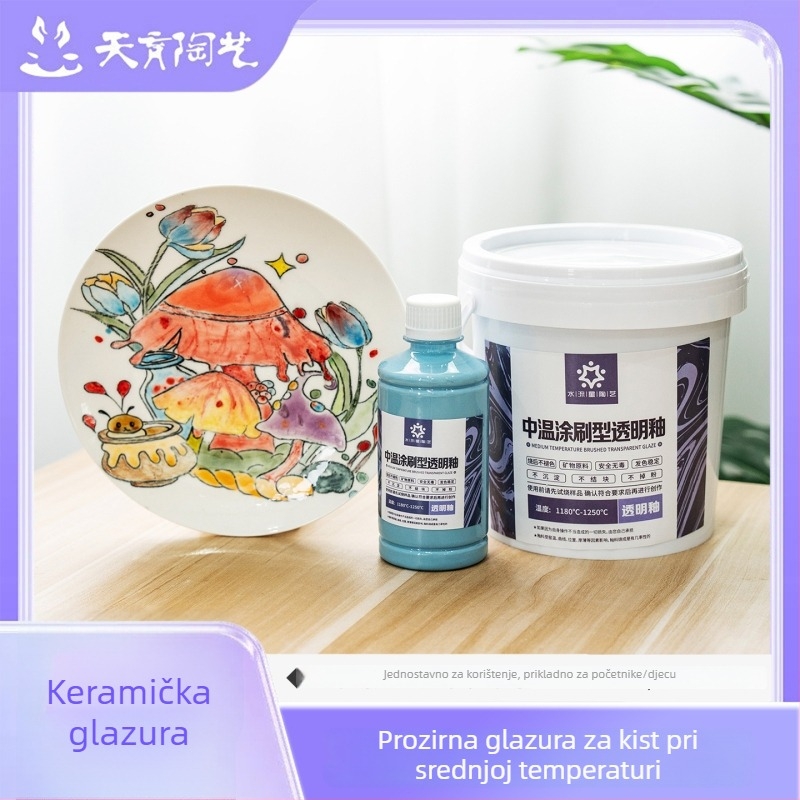Tianyu keramički pigment za transparentnu glazuru, srednja temperatura, nanošenje četkom, sjajna keramika 1180–1250°C