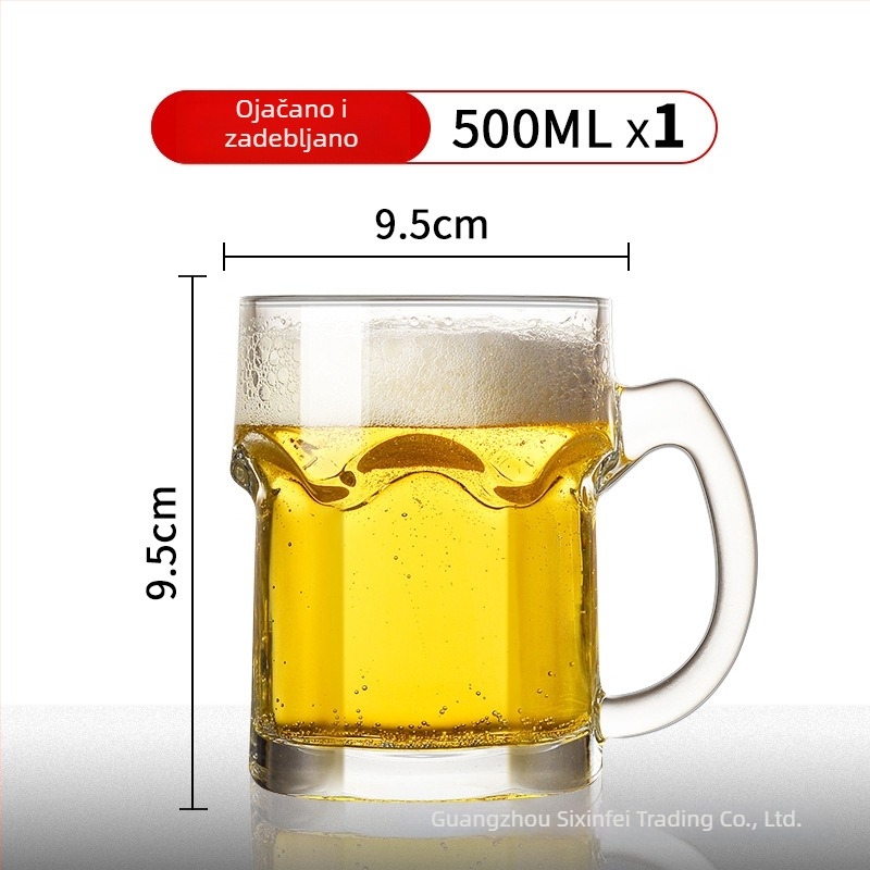 Ogromna pivska krigla s logom, kapacitet 1000 ml