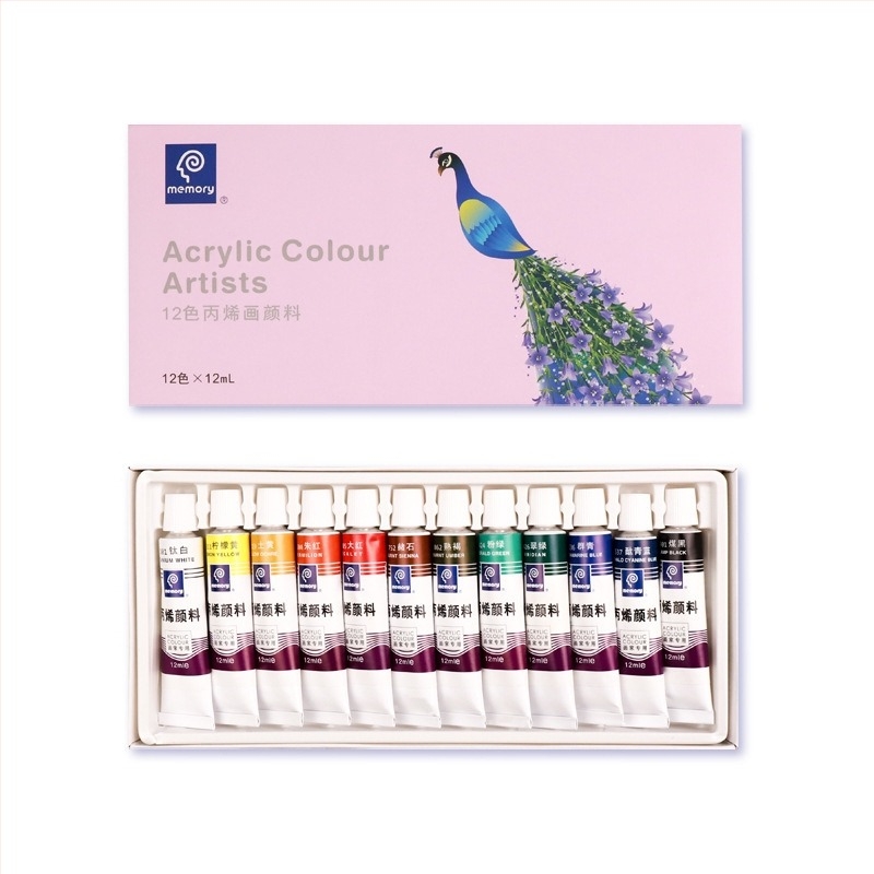Rasprodaja: Set akrilnih boja 12 boja, tubice 12 ml