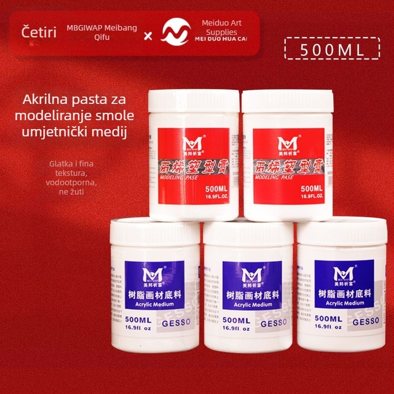500 ml akrilna pigmentna pasta – baza pigmenata za uljano slikanje, teksturna pasta za zidove i platno