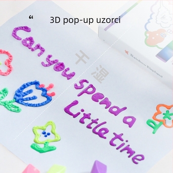 Popcorn olovka 3D mjehurići DIY grafiti akrilne boje, 10 ml, set od 6 boja