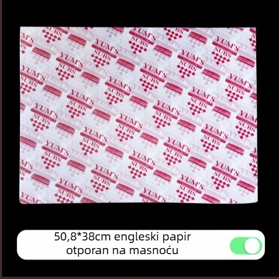 Masnoćama otporan papir za pečenje, upijajući papir za sendviče i burgere