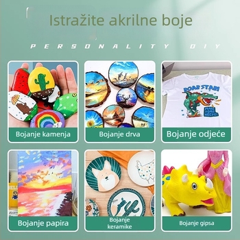 Set akrilnih boja u maloj kutiji za DIY slikanje i graffiti na cipelama, cijevi od 75 ml, 12 ili 16 boja
