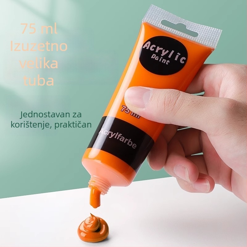 Set akrilnih boja u maloj kutiji za DIY slikanje i graffiti na cipelama, cijevi od 75 ml, 12 ili 16 boja