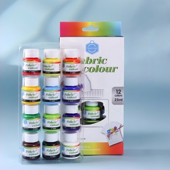 12 boja, 25 ml tekstilnih pigmenata za djecu – akrilni tekstilni pigmenti za kinesko slikanje, DIY umjetničke potrepštine, vodootporne i UV-otporne