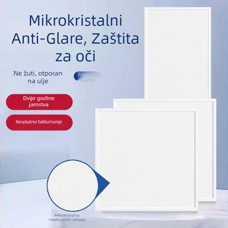 Ugradni LED panel s punim spektrom za strop, 30×600 mm, uredsko osvjetljenje, zaštita očiju