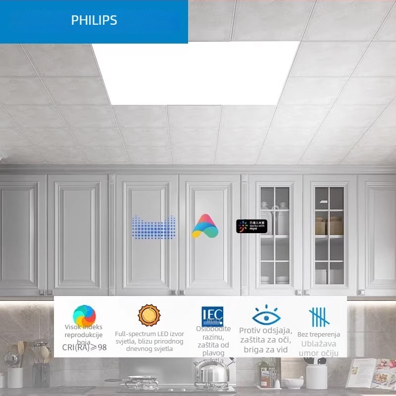 Ugradni LED panel s punim spektrom za strop, 30×600 mm, uredsko osvjetljenje, zaštita očiju