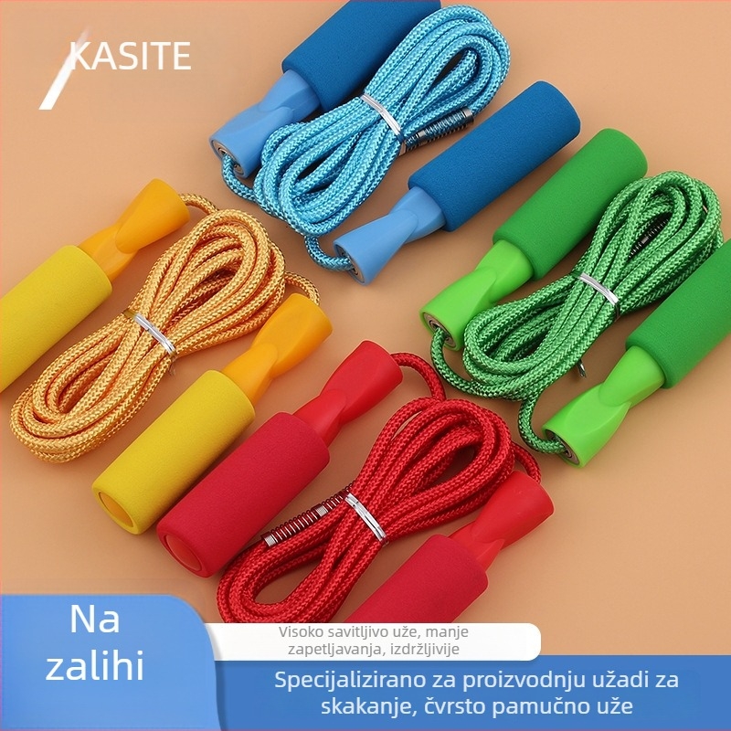 Preskakalica s penastom ručkom i ležajem – duljina užeta 2,7 m, promjer 4,8 mm, duljina ručke 13 cm, za fitness
