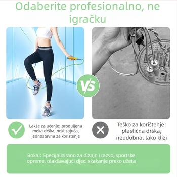 Prilagođeno bambusovo užad za preskakanje za djecu i učenike, sportsko i natjecateljsko užad za preskakanje, užad s mekanim perlicama za ispite iz tjelesnog, bez čvorova