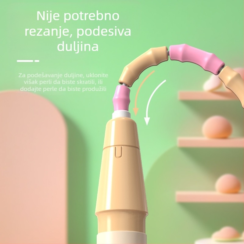 Prilagođeno bambusovo užad za preskakanje za djecu i učenike, sportsko i natjecateljsko užad za preskakanje, užad s mekanim perlicama za ispite iz tjelesnog, bez čvorova