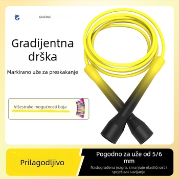 Švihadlo s ručkama u gradijentnoj boji, PVC, 5 mm, otporno na hladnoću i habanje, sportsko vježbanje