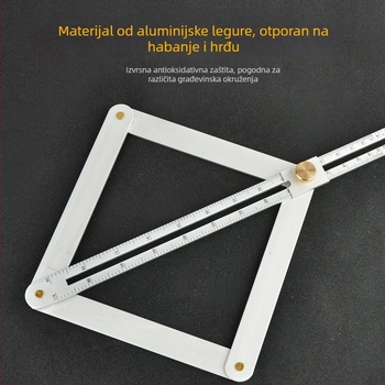 Integrirana kutna mjernica za stropne ugradnje i stolarske radove, raspon 0–170°, aluminijska legura