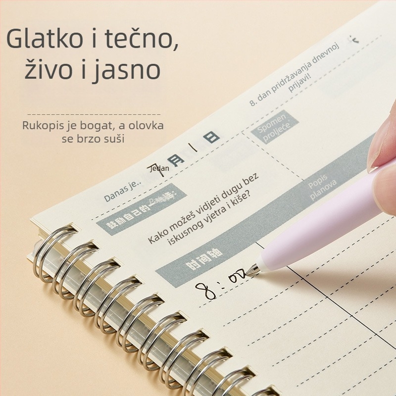 TOME Ograničeno izdanje gel olovke s klikanjem, crno karbonska boja, vrh od nehrđajućeg čelika, plastično kućište, za učenike
