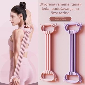 Podesiva traka otpora za fitness – napinjač u obliku figure-8 za ramena i leđa, za žene